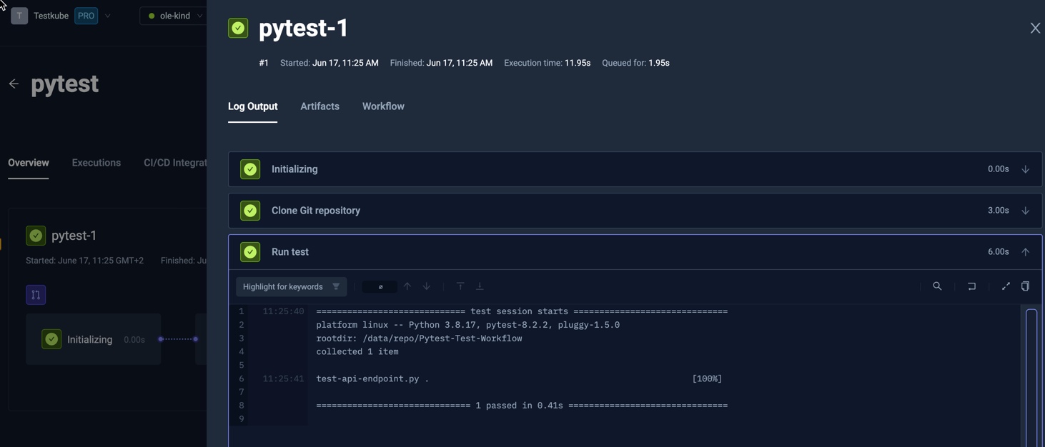 Pytest Log Output